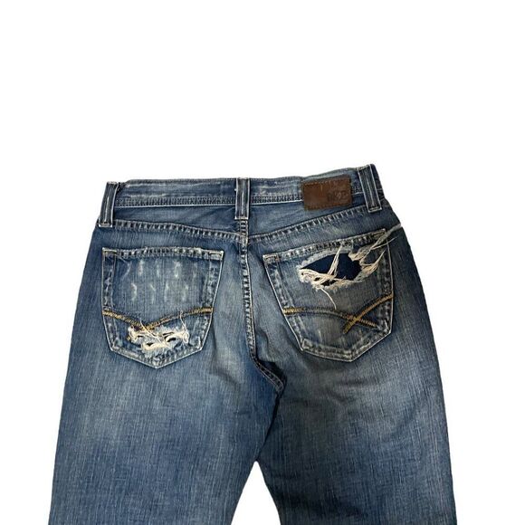 Buckle BKE Bryan Straight Leg Distressed Denim Blue Jeans Men's Sz 32 Regular - Picture 8 of 9